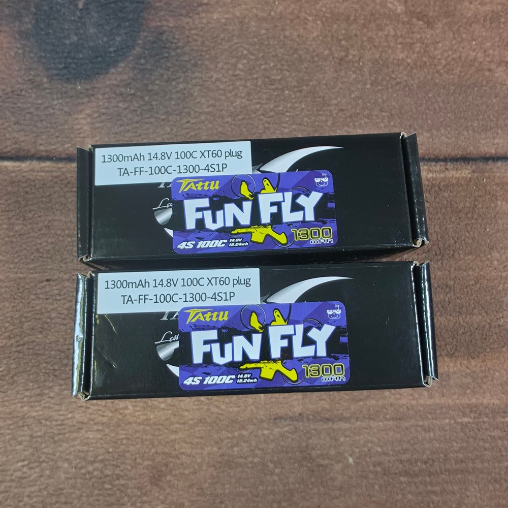 Tattu FunFly LiPo Battery 4S 1300mAh Black Good 100C XT60 TA-FF-100C-1300-4S1P